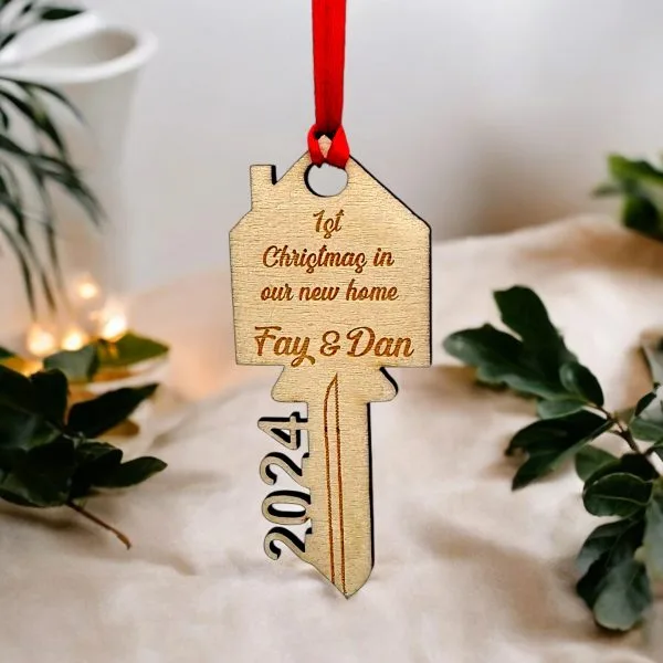 Personalised New Home Gift Ornament 2024, Our first Christmas, New home bauble, Personalised Couples Gift, House warming,Christmas Gift