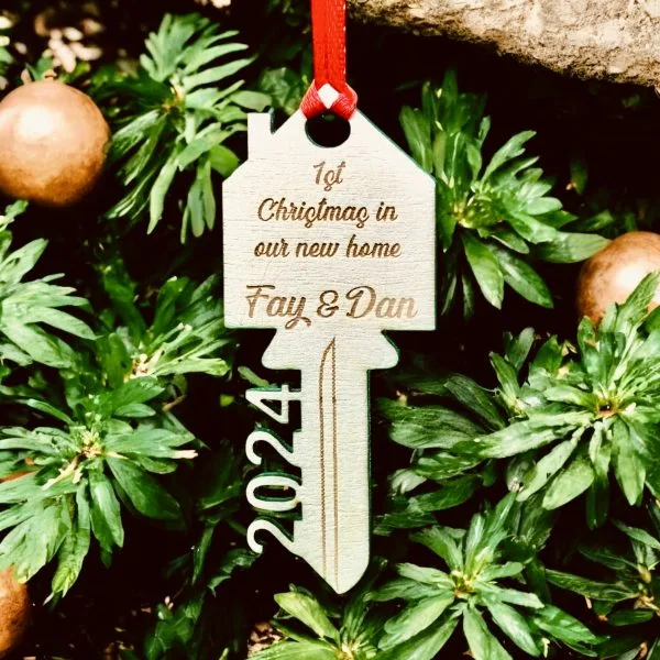 Personalised New Home Gift Ornament 2024, Our first Christmas, New home bauble, Personalised Couples Gift, House warming,Christmas Gift