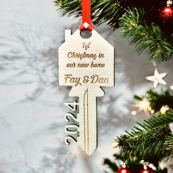 Personalised New Home Gift Ornament 2024, Our first Christmas, New home bauble, Personalised Couples Gift, House warming,Christmas Gift