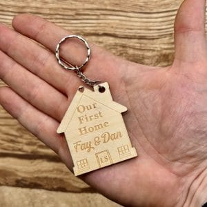 2x Our First Home Personalised Couples Keyring, House Warming Key Chain, Moving House Gift, New Home Keyrings, His & Hers Keyring Homeowner