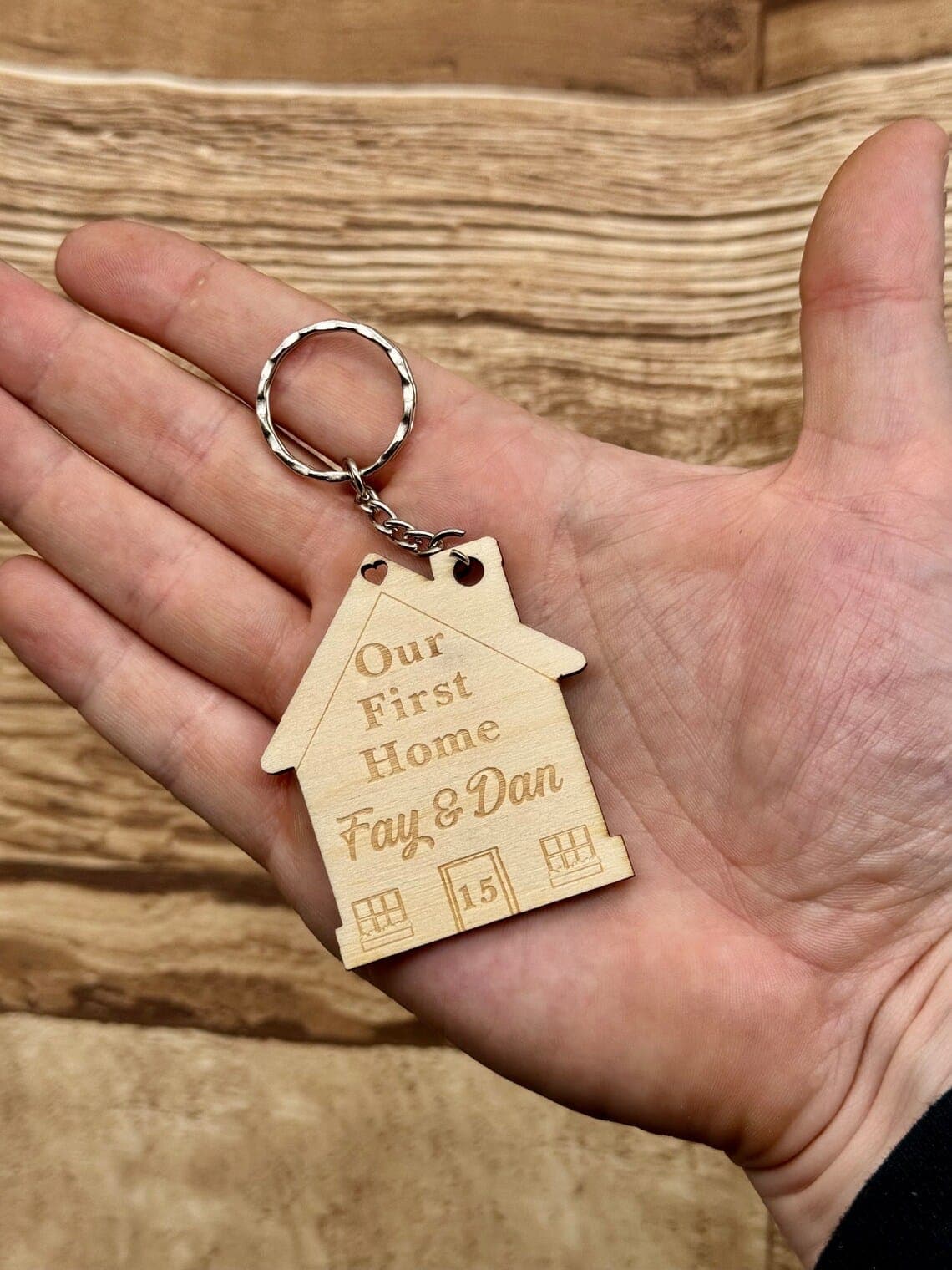 2x Our First Home Personalised Couples Keyring, House Warming Key Chain, Moving House Gift, New Home Keyrings, His & Hers Keyring Homeowner