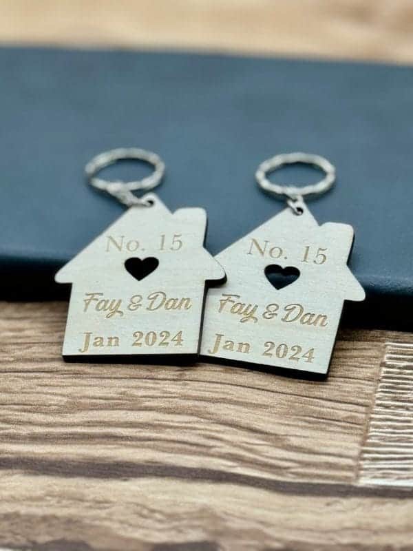 2x Personalised Our First Home Keychains Engraved New Home Matching Keyrings, Housewarming Gift For The Home, New Homeowner Present 2024
