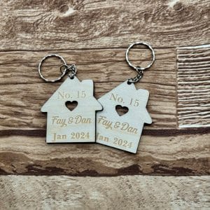 2x Personalised Our First Home Keychains Engraved New Home Matching Keyrings, Housewarming Gift For The Home, New Homeowner Present 2024