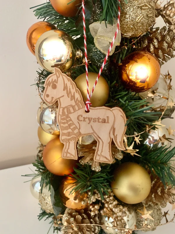 Personalised-Pet-Lover-Gift-Animal-lover-Christmas-Gift-Unique-Cat-Kitten-Horse-Pony-and-Fox-Christmas-Tree-Bauble-Decoration-pony