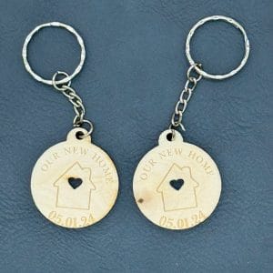 Personalised set of 2 New Home Keyrings, Couples First Home Keyring Set, Personalised New House Gift, His Hers Keyring Set Personalised Home