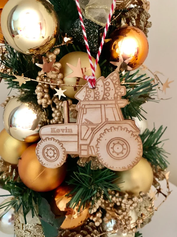Unique Personalised Christmas Tree Decoration Bauble - Farm Theme - Any Name