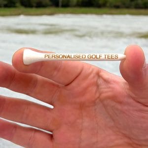 100 White Golf tees with your Name or message. Laser Text Engraved. Bulk Golf Tees. Wedding Favor. Personalised Golf Tee Gift