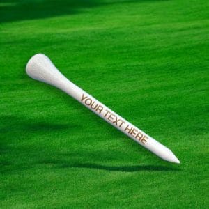 100 White Golf tees with your Name or message. Laser Text Engraved. Bulk Golf Tees. Wedding Favor. Personalised Golf Tee Gift